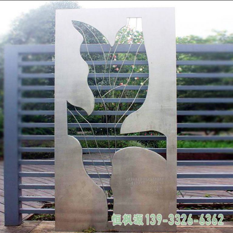 不锈钢广场剪纸景观雕塑