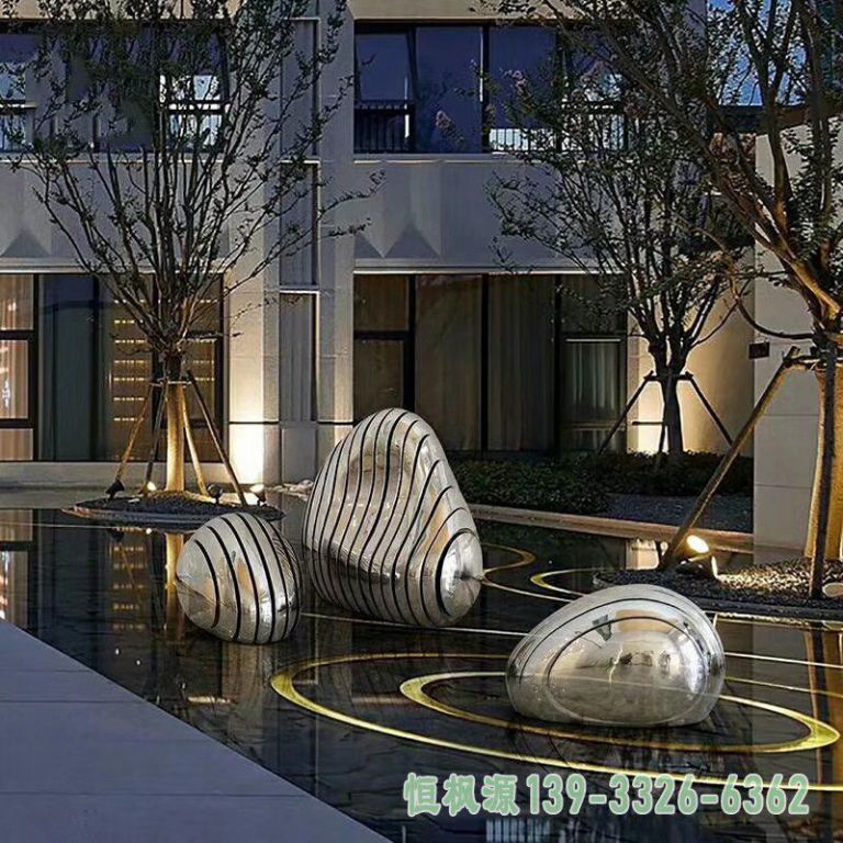 不锈钢城市水滴雕塑