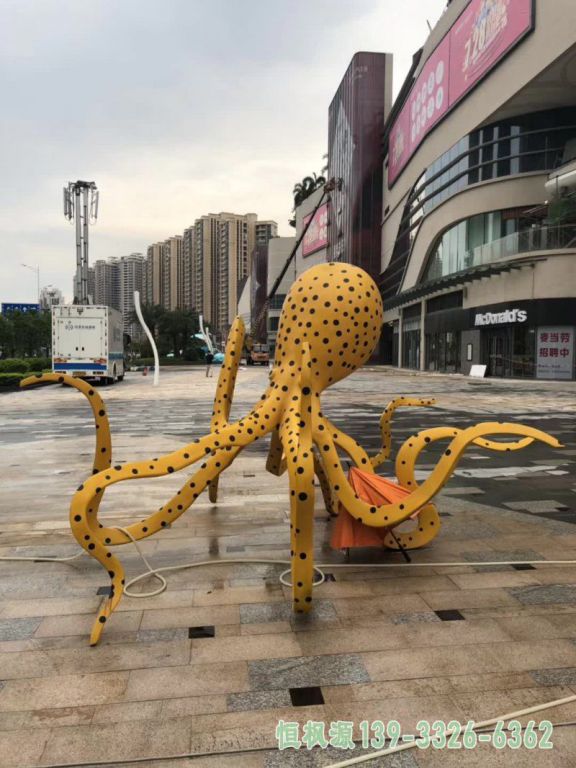 不锈钢章鱼城市雕塑