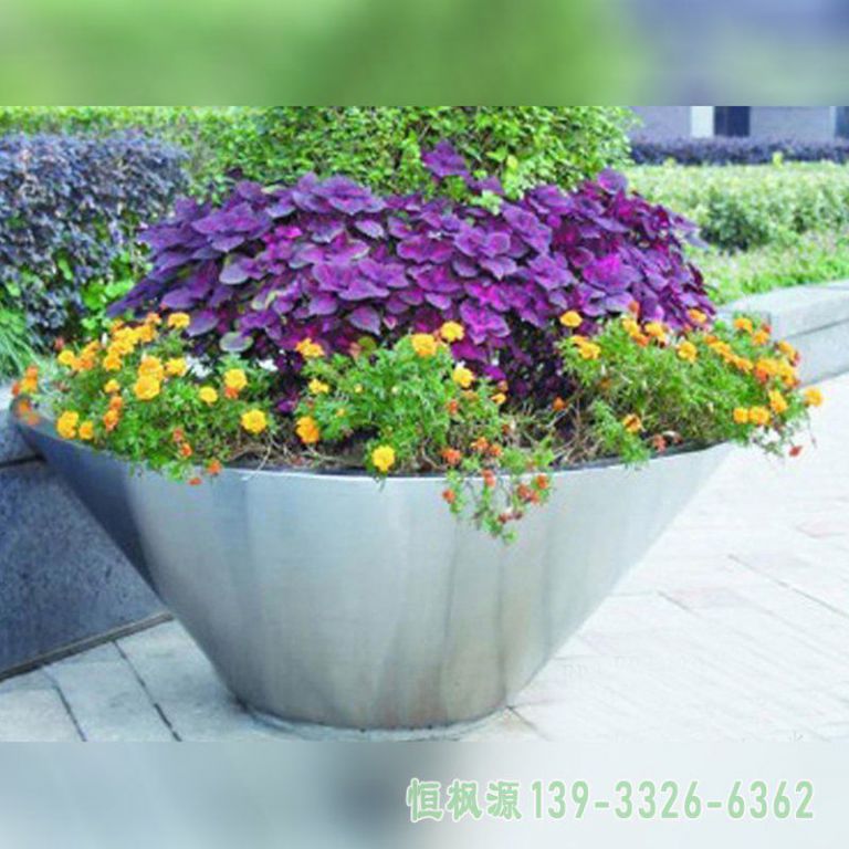 花盆公园不锈钢景观雕塑