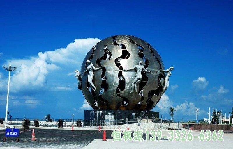 不锈钢广场地球仪景观雕塑