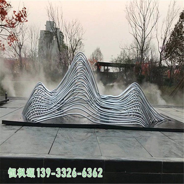 假山广场不锈钢景观雕塑