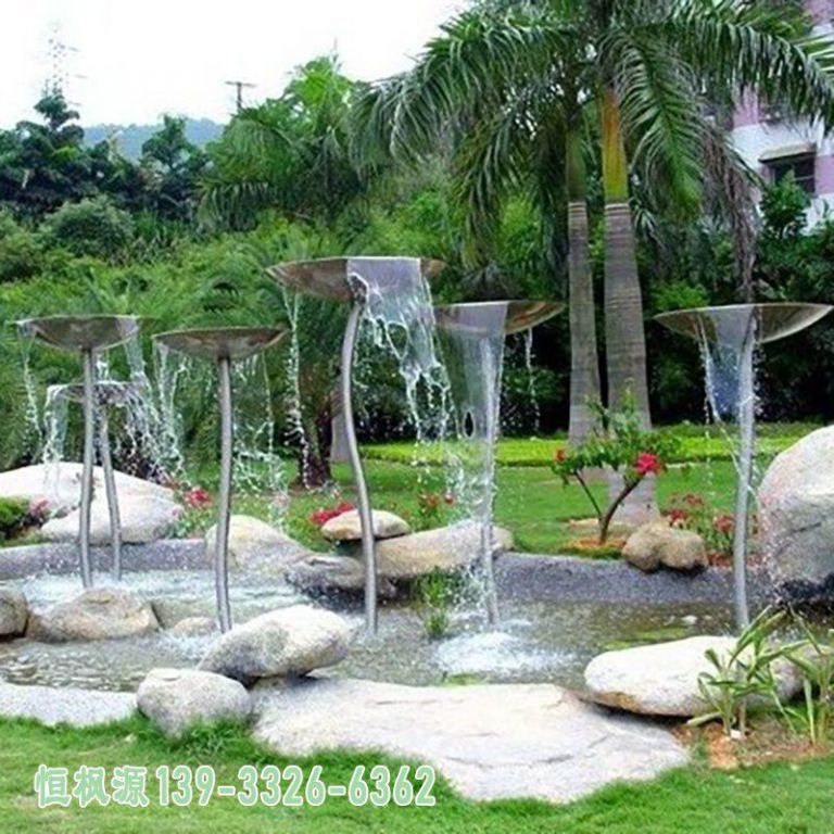 户外喷泉不锈钢景观雕塑