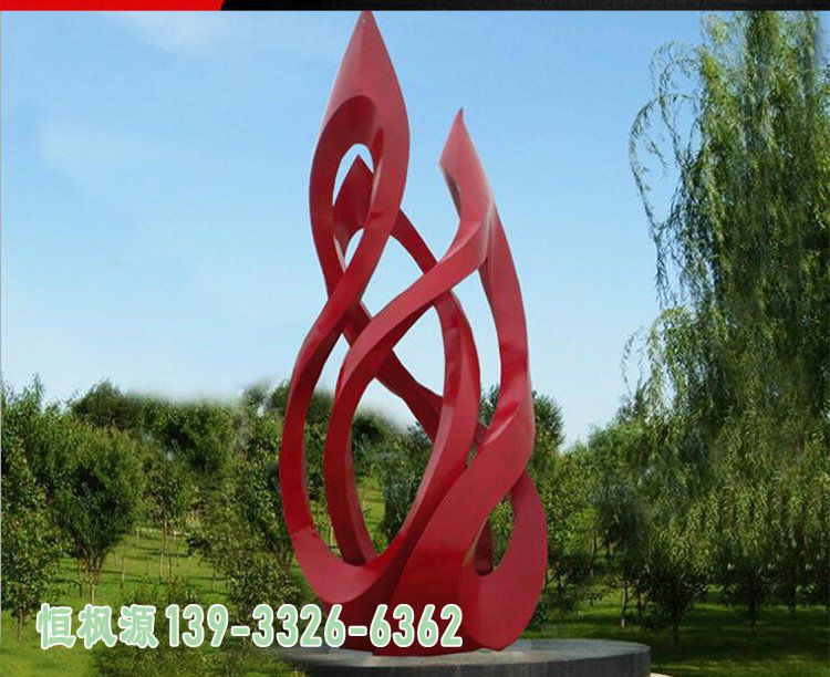 丝带抽象不锈钢公园雕塑