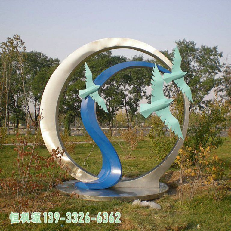 公园不锈钢大雁艺术雕塑