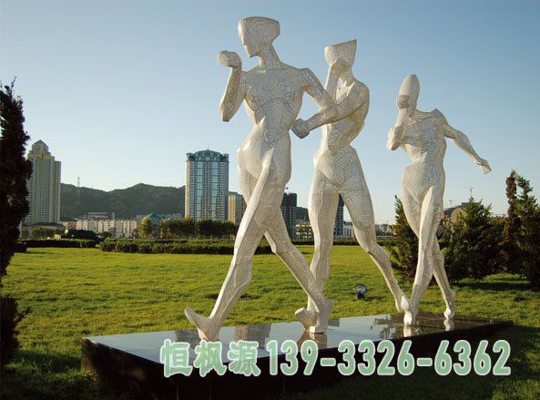 不锈钢小区竞走雕塑