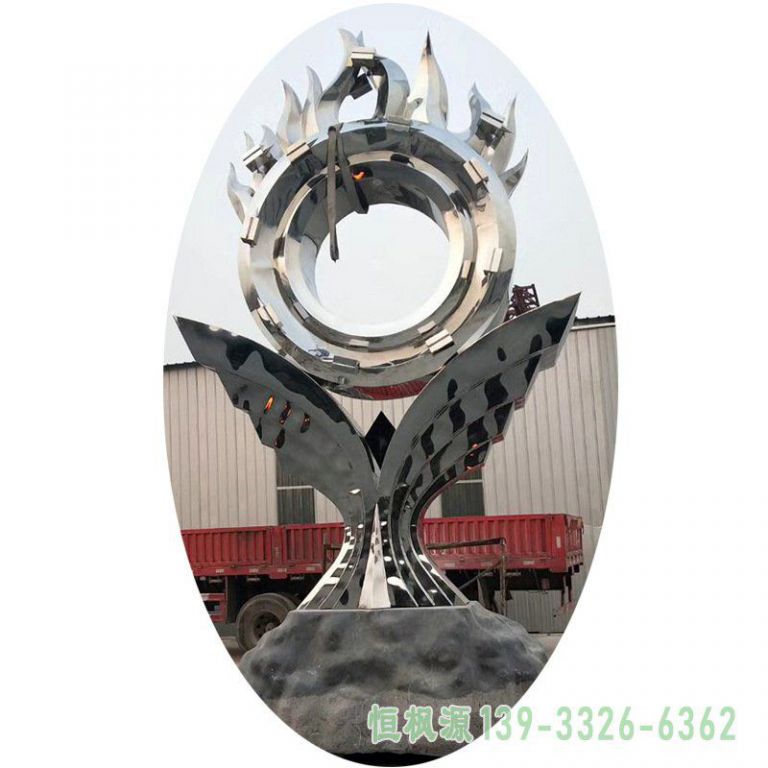 户外向日葵不锈钢景观雕塑