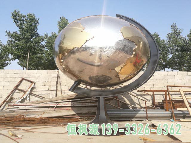 校园地球仪抽象不锈钢雕塑
