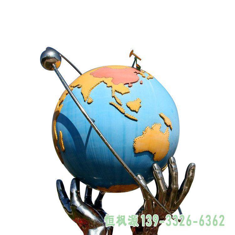园林不锈钢地球仪景观雕塑