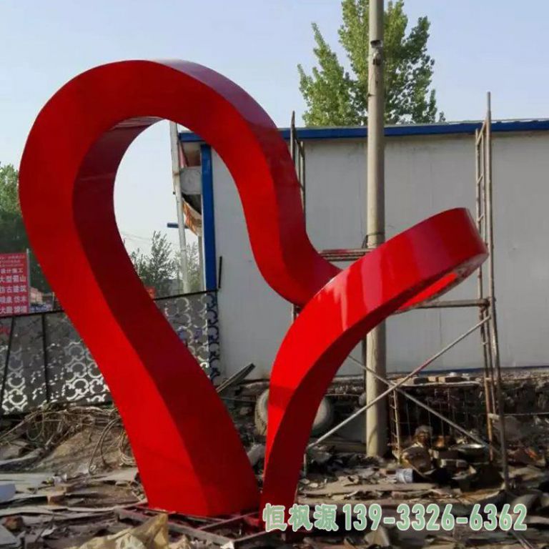 不锈钢彩带公园艺术雕塑
