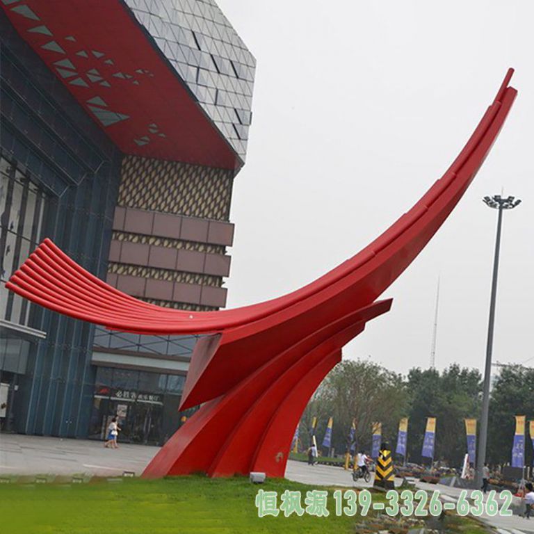 不锈钢城市彩带艺术雕塑