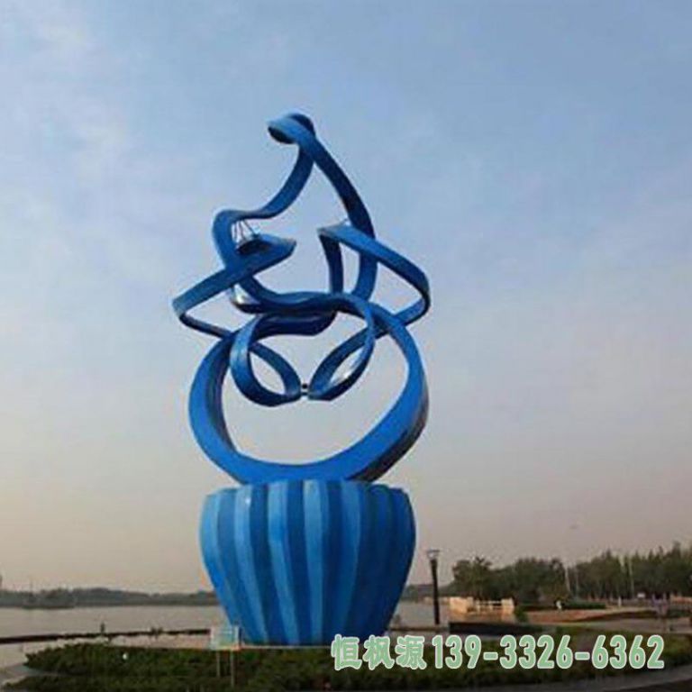 不锈钢园林彩带景观雕塑