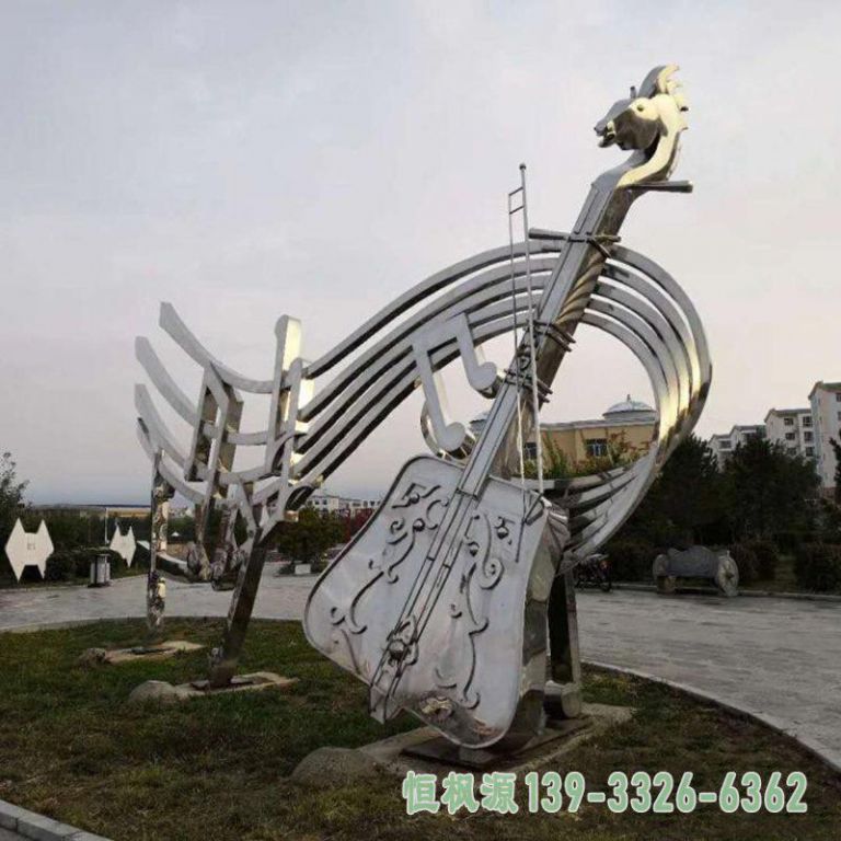彩绘音符户外不锈钢雕塑