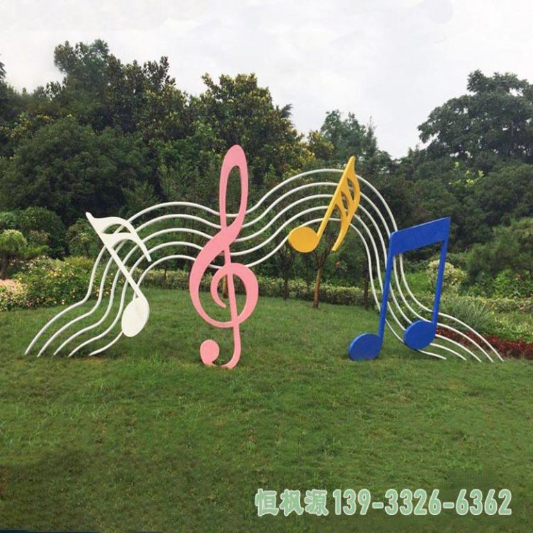 园林不锈钢音符景观雕塑
