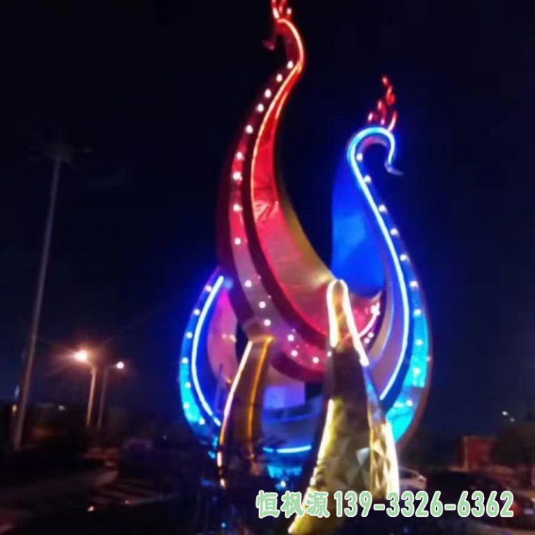 不锈钢企业凤凰景观雕塑
