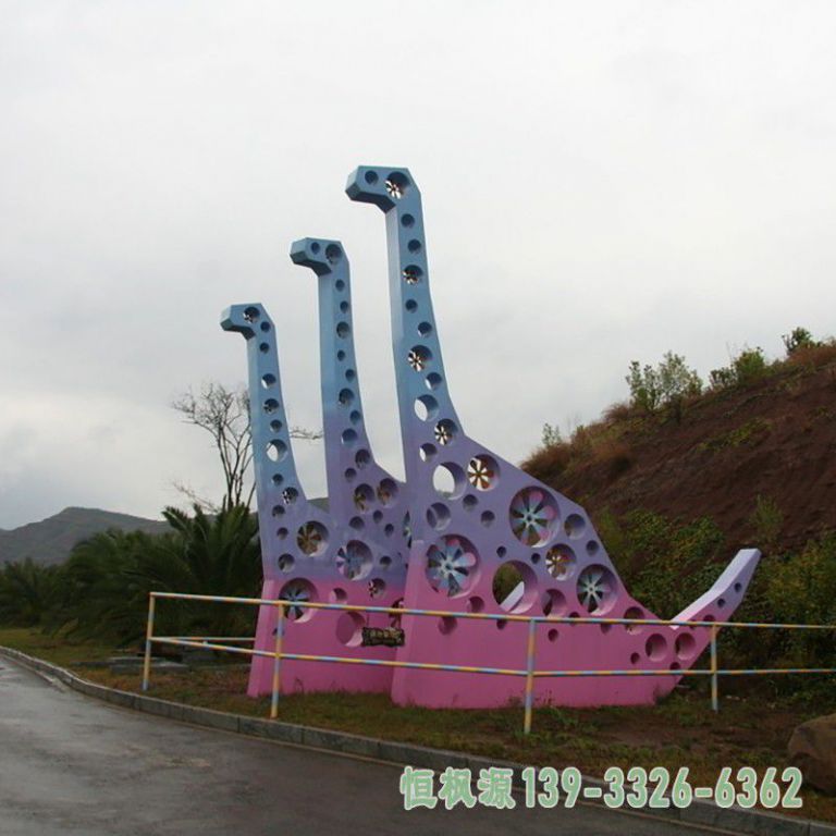 广场不锈钢恐龙艺术雕塑