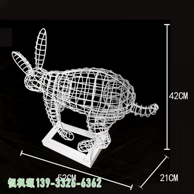 兔子广场不锈钢动物雕塑