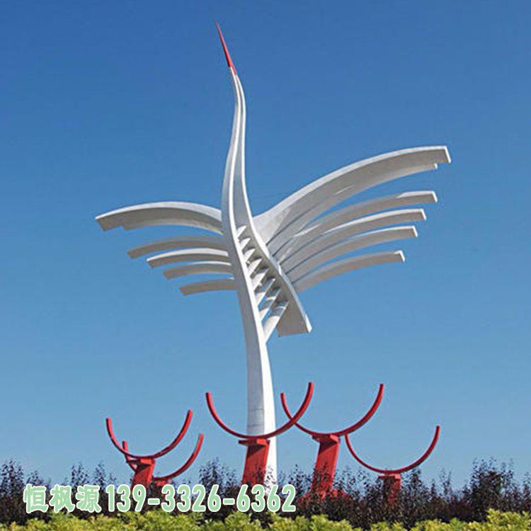 丹顶鹤广场不锈钢动物雕塑
