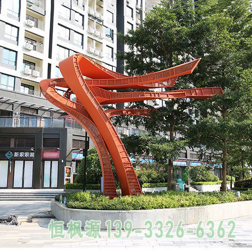 抽象城市不锈钢景观雕塑