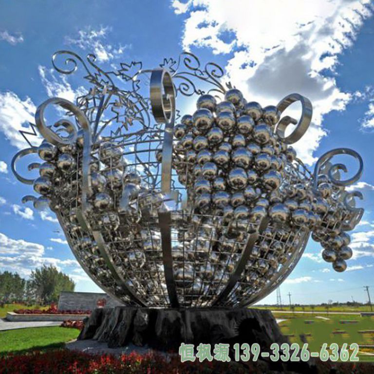 园林葡萄不锈钢景观雕塑