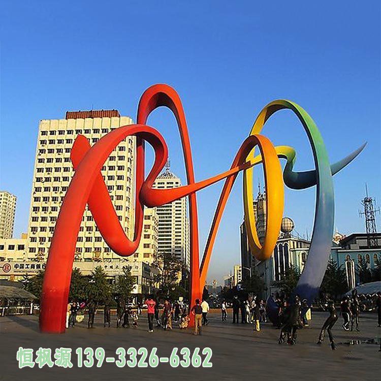 都市不锈钢丝带景观雕塑