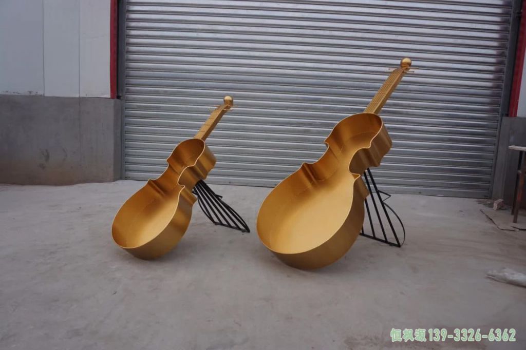 小区小提琴不锈钢雕塑