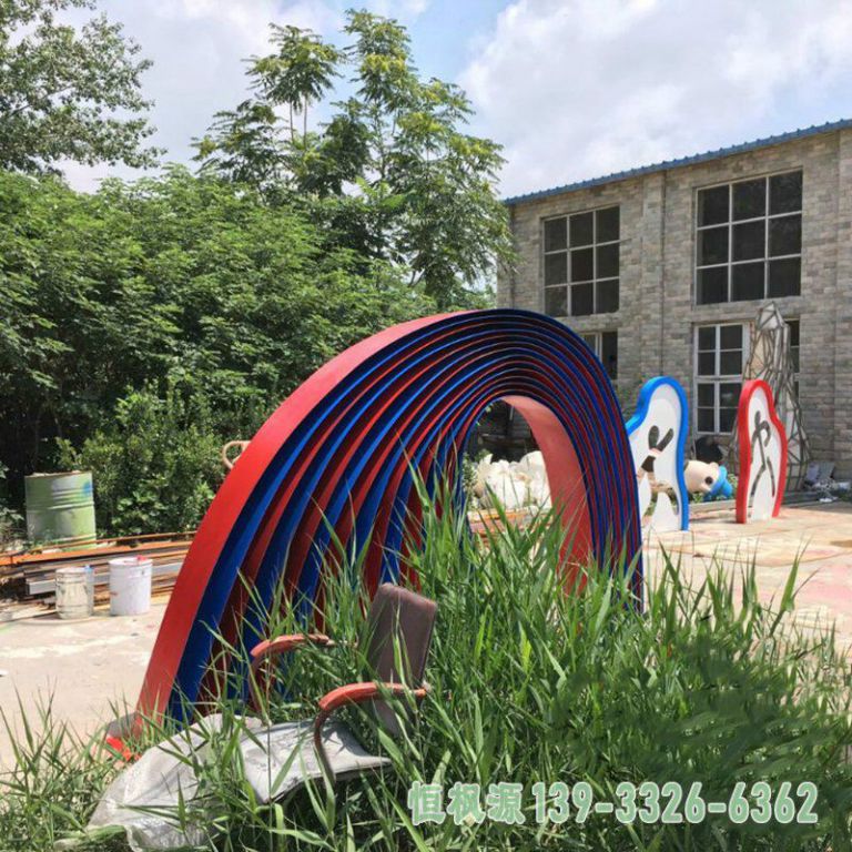 不锈钢园林彩带艺术雕塑