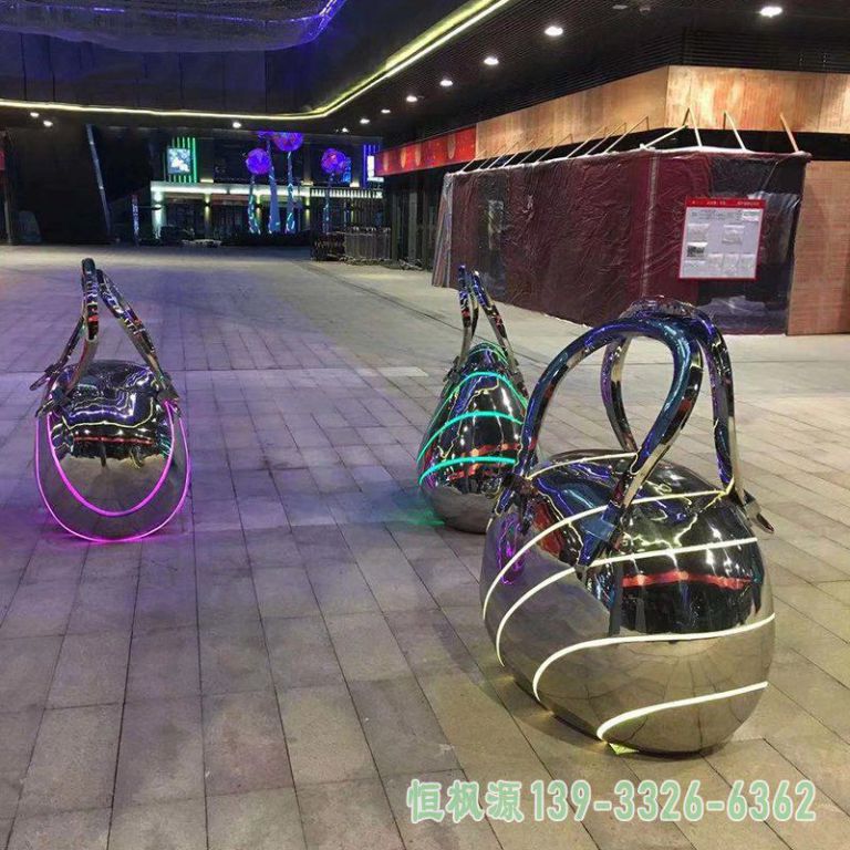不锈钢园林购物袋艺术雕塑