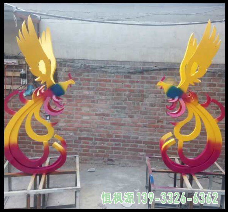 不锈钢凤凰公园景观雕塑