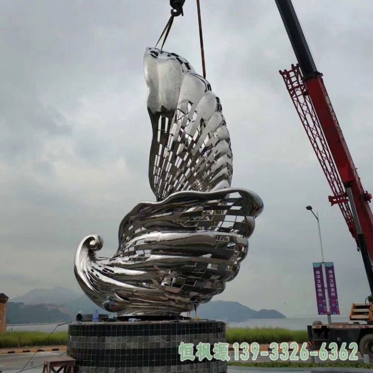 海螺抽象不锈钢广场雕塑