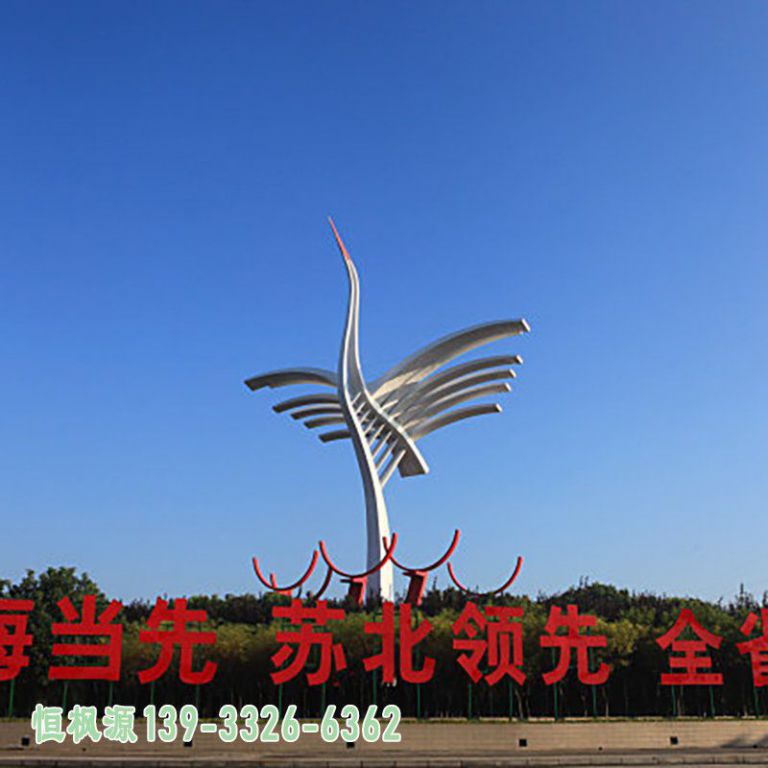 丹顶鹤不锈钢公园雕塑