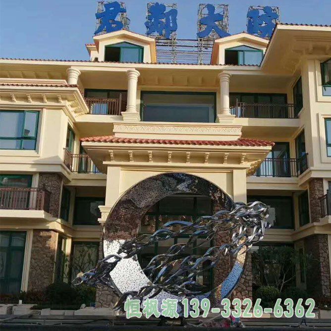 鲤鱼跃龙门城市不锈钢雕塑
