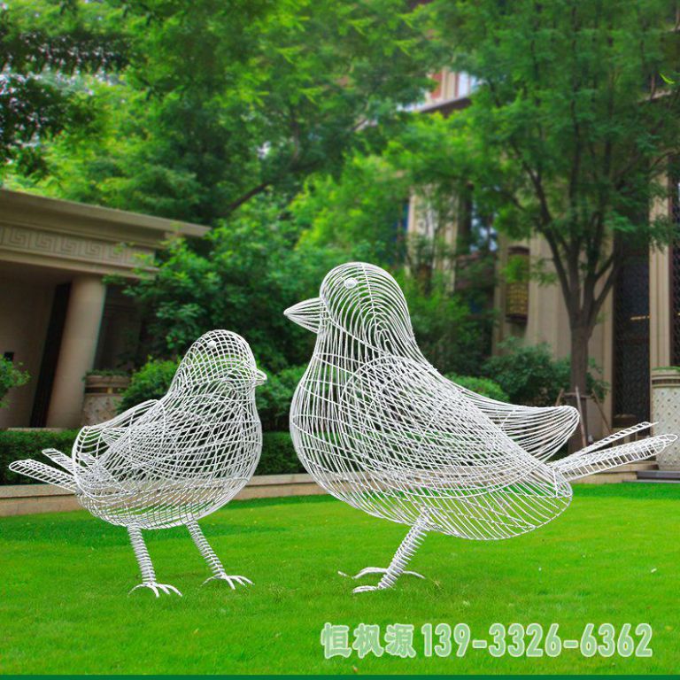 园林小鸟不锈钢雕塑