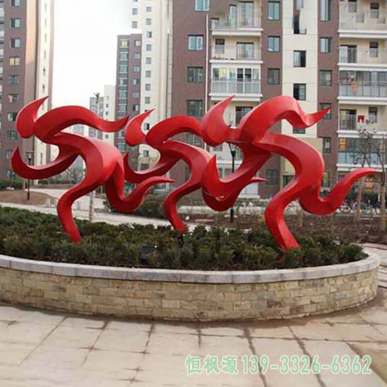 不锈钢校园跑步雕塑