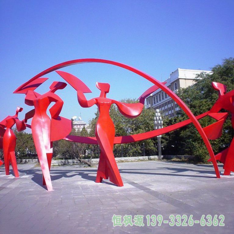 不锈钢广场舞蹈雕塑