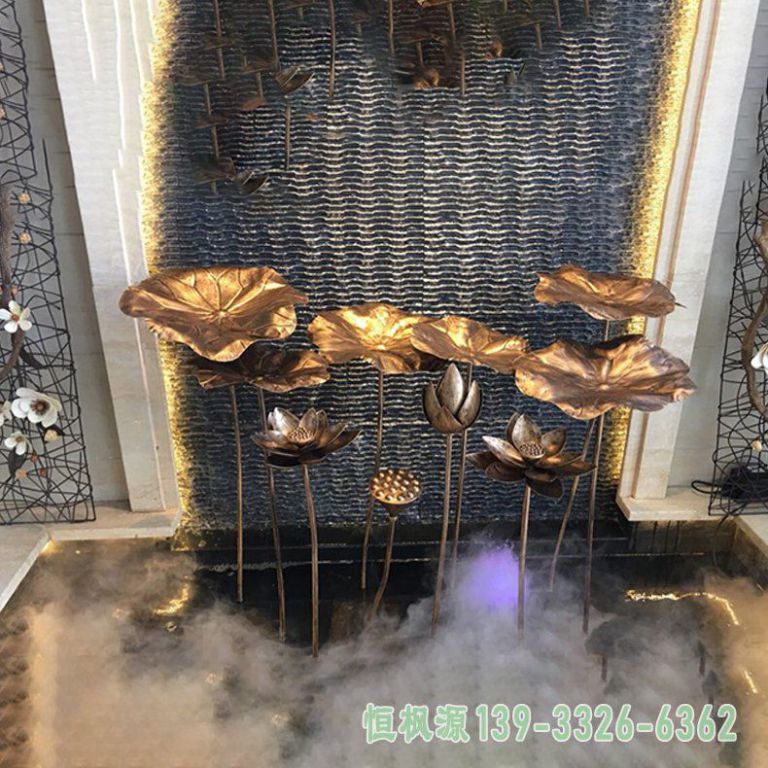不锈钢园林荷花景观雕塑