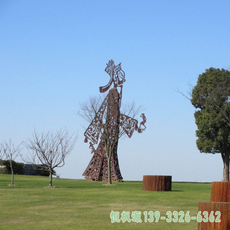 皮影戏不锈钢城市雕塑