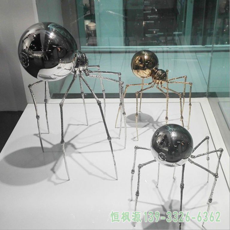 不锈钢广场蜘蛛景观雕塑