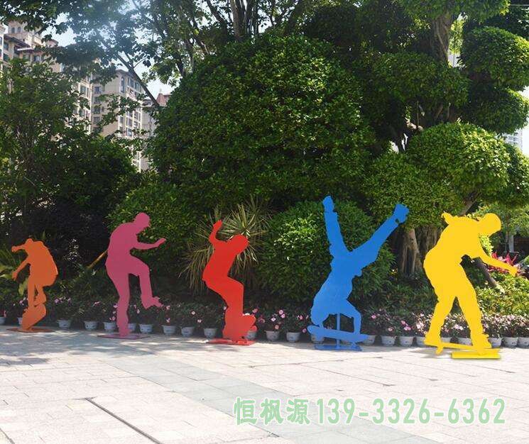 滑板广场不锈钢人物雕塑
