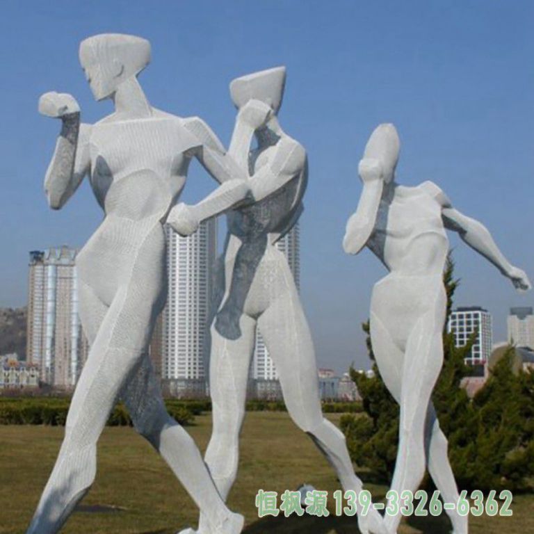 竞走人物不锈钢广场雕塑