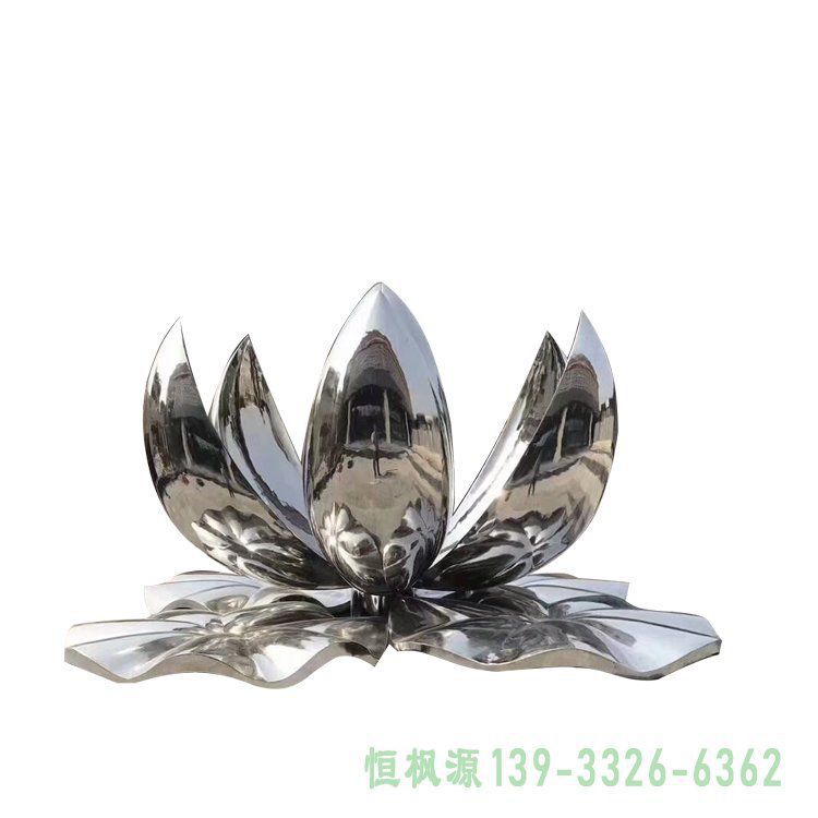 镜面荷花不锈钢雕塑