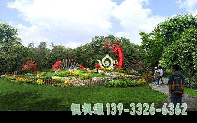 广场喷泉不锈钢景观雕塑