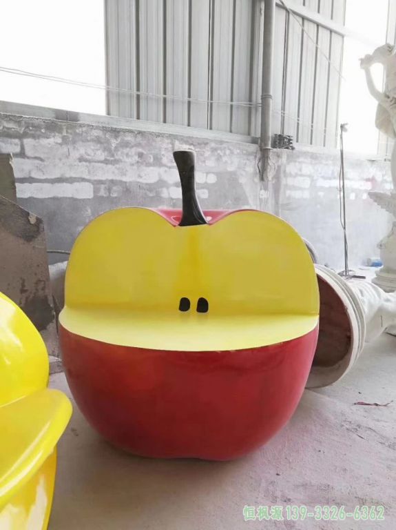 户外苹果不锈钢景观雕塑