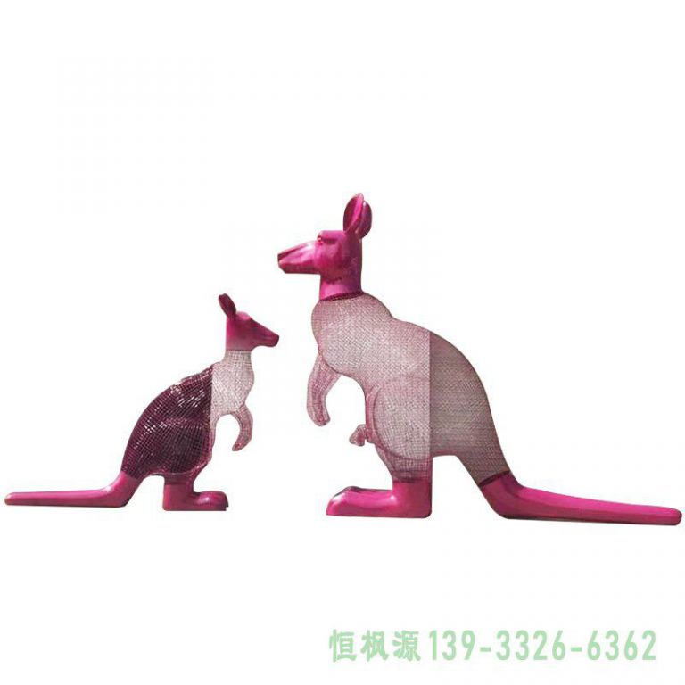 不锈钢袋鼠公园艺术雕塑