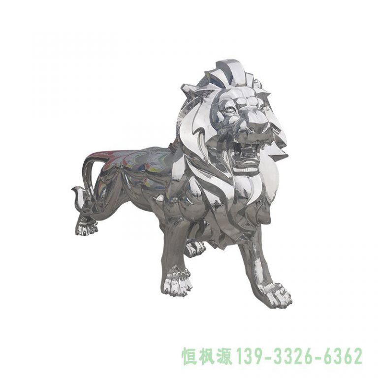不锈钢小区狮子景观雕塑