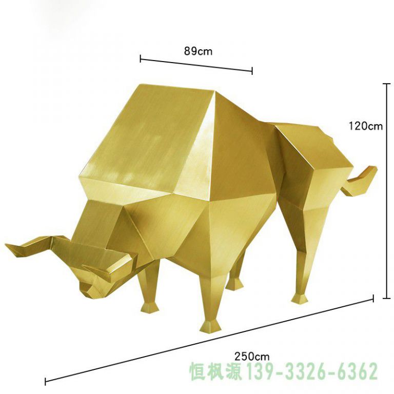 企业牛不锈钢雕塑