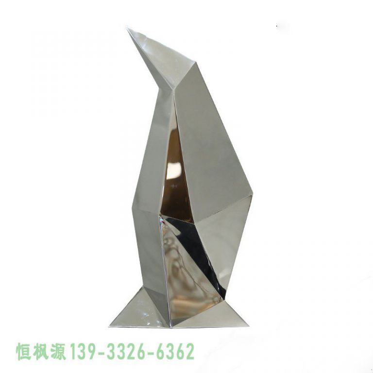 不锈钢校园企鹅景观雕塑