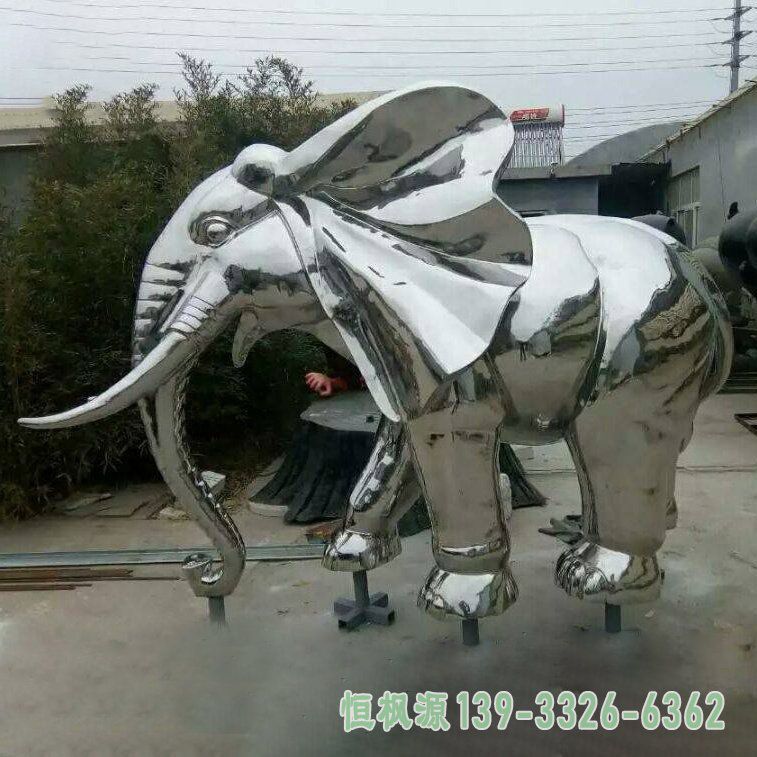 不锈钢大象校园雕塑