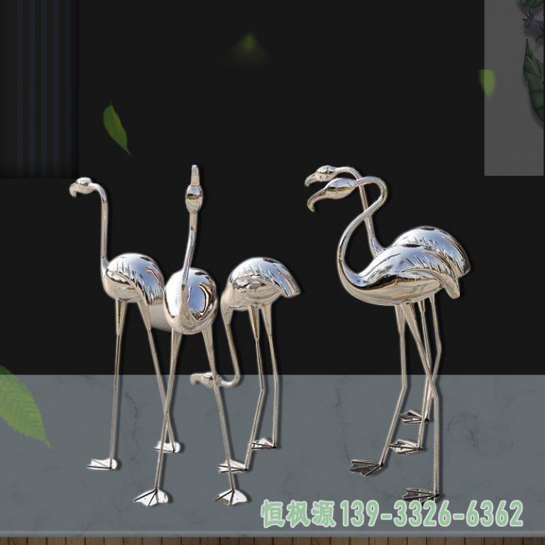 不锈钢校园火烈鸟雕塑