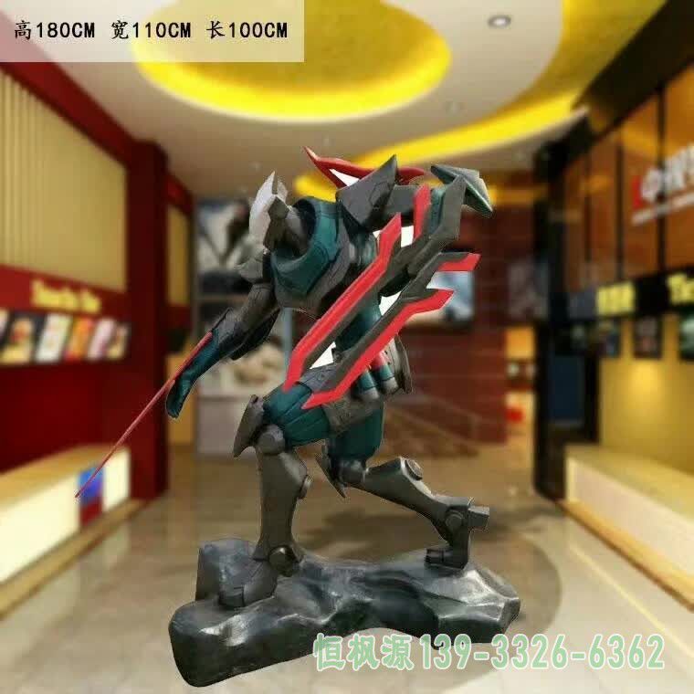 击剑人物城市不锈钢雕塑